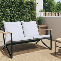Thumbnail for Gartenbank mit Kissen 120 cm Schwarz Stahl