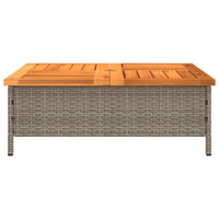 Thumbnail for Gartentisch Grau 70x70x25 cm Rattan und Akazienholz
