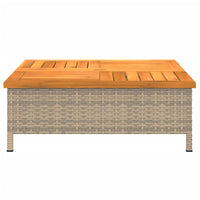 Thumbnail for Gartentisch Beige 70x70x25 cm Rattan und Akazienholz