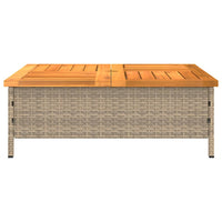Thumbnail for Gartentisch Beige 70x70x25 cm Rattan und Akazienholz