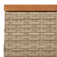 Thumbnail for Gartentisch Beige 70x70x25 cm Rattan und Akazienholz