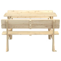 Thumbnail for Picknicktisch für 4 Kinder mit Schirmloch Massivholz Tanne