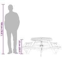 Thumbnail for Picknicktisch mit Bänken für 6 Kinder Sechseckig Tannenholz