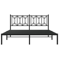 Thumbnail for Bettgestell mit Kopfteil Metall Schwarz 150x200 cm