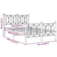 Thumbnail for Bettgestell mit Kopf- und Fußteil Metall Schwarz 120x200 cm