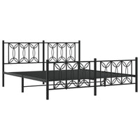 Thumbnail for Bettgestell mit Kopf- und Fußteil Metall Schwarz 183x213 cm