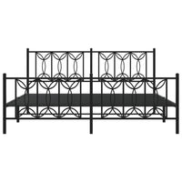 Thumbnail for Bettgestell mit Kopf- und Fußteil Metall Schwarz 183x213 cm
