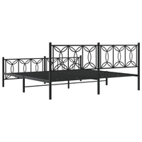 Thumbnail for Bettgestell mit Kopf- und Fußteil Metall Schwarz 193x203 cm