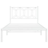 Thumbnail for Bettgestell mit Kopfteil Metall Weiß 100x190 cm