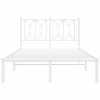 Thumbnail for Bettgestell mit Kopfteil Metall Weiß 120x190 cm