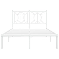 Thumbnail for Bettgestell mit Kopfteil Metall Weiß 120x200 cm