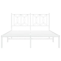 Thumbnail for Bettgestell mit Kopfteil Metall Weiß 135x190 cm