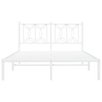 Thumbnail for Bettgestell mit Kopfteil Metall Weiß 140x190 cm