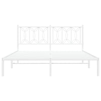Thumbnail for Bettgestell mit Kopfteil Metall Weiß 150x200 cm