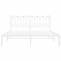 Thumbnail for Bettgestell mit Kopfteil Metall Weiß 160x200 cm
