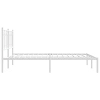 Thumbnail for Bettgestell mit Kopfteil Metall Weiß 160x200 cm