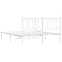 Thumbnail for Bettgestell mit Kopfteil Metall Weiß 160x200 cm