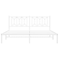 Thumbnail for Bettgestell mit Kopfteil Metall Weiß 180x200 cm