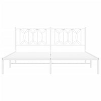 Thumbnail for Bettgestell mit Kopfteil Metall Weiß 183x213 cm