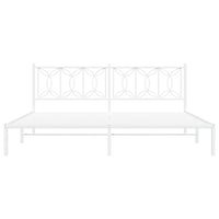 Thumbnail for Bettgestell mit Kopfteil Metall Weiß 193x203 cm