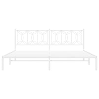 Thumbnail for Bettgestell mit Kopfteil Metall Weiß 200x200 cm