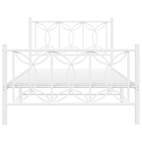 Thumbnail for Bettgestell mit Kopf- und Fußteil Metall Weiß 100x190 cm
