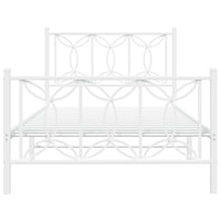 Thumbnail for Bettgestell mit Kopf- und Fußteil Metall Weiß 107x203 cm