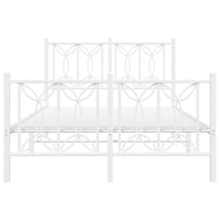 Thumbnail for Bettgestell mit Kopf- und Fußteil Metall Weiß 120x190 cm