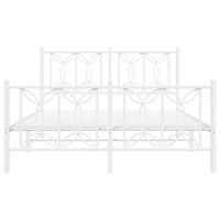 Thumbnail for Bettgestell mit Kopf- und Fußteil Metall Weiß 140x200 cm