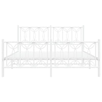 Thumbnail for Bettgestell mit Kopf- und Fußteil Metall Weiß 150x200 cm