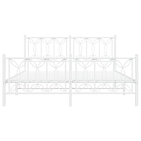 Thumbnail for Bettgestell mit Kopf- und Fußteil Metall Weiß 160x200 cm