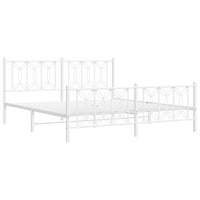 Thumbnail for Bettgestell mit Kopf- und Fußteil Metall Weiß 180x200 cm