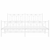 Thumbnail for Bettgestell mit Kopf- und Fußteil Metall Weiß 180x200 cm