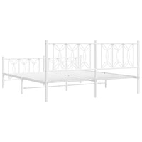 Thumbnail for Bettgestell mit Kopf- und Fußteil Metall Weiß 180x200 cm