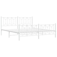 Thumbnail for Bettgestell mit Kopf- und Fußteil Metall Weiß 183x213 cm