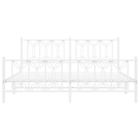 Thumbnail for Bettgestell mit Kopf- und Fußteil Metall Weiß 183x213 cm