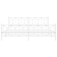 Thumbnail for Bettgestell mit Kopf- und Fußteil Metall Weiß 200x200 cm