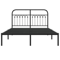 Thumbnail for Bettgestell mit Kopfteil Metall Schwarz 140x190 cm