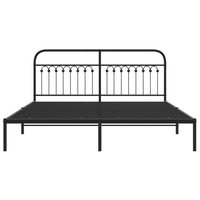 Thumbnail for Bettgestell mit Kopfteil Metall Schwarz 183x203 cm