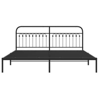 Thumbnail for Bettgestell mit Kopfteil Metall Schwarz 193x203 cm