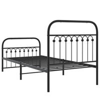 Thumbnail for Bettgestell mit Kopf- und Fußteil Metall Schwarz 90x190 cm
