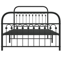 Thumbnail for Bettgestell mit Kopf- und Fußteil Metall Schwarz 107x203 cm