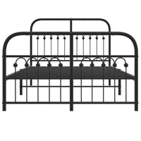 Thumbnail for Bettgestell mit Kopf- und Fußteil Metall Schwarz 120x190 cm