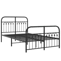 Thumbnail for Bettgestell mit Kopf- und Fußteil Metall Schwarz 120x200 cm