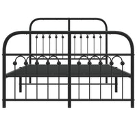 Thumbnail for Bettgestell mit Kopf- und Fußteil Metall Schwarz 120x200 cm