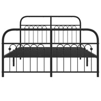 Thumbnail for Bettgestell mit Kopf- und Fußteil Metall Schwarz 140x190 cm