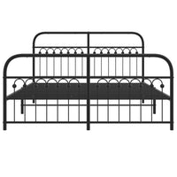 Thumbnail for Bettgestell mit Kopf- und Fußteil Metall Schwarz 150x200 cm