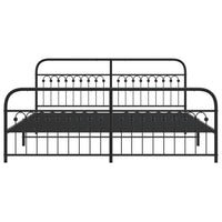 Thumbnail for Bettgestell mit Kopf- und Fußteil Metall Schwarz 193x203 cm