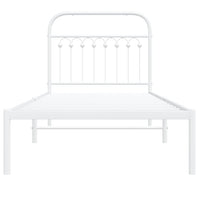 Thumbnail for Bettgestell mit Kopfteil Metall Weiß 90x200 cm