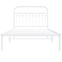 Thumbnail for Bettgestell mit Kopfteil Metall Weiß 107x203 cm